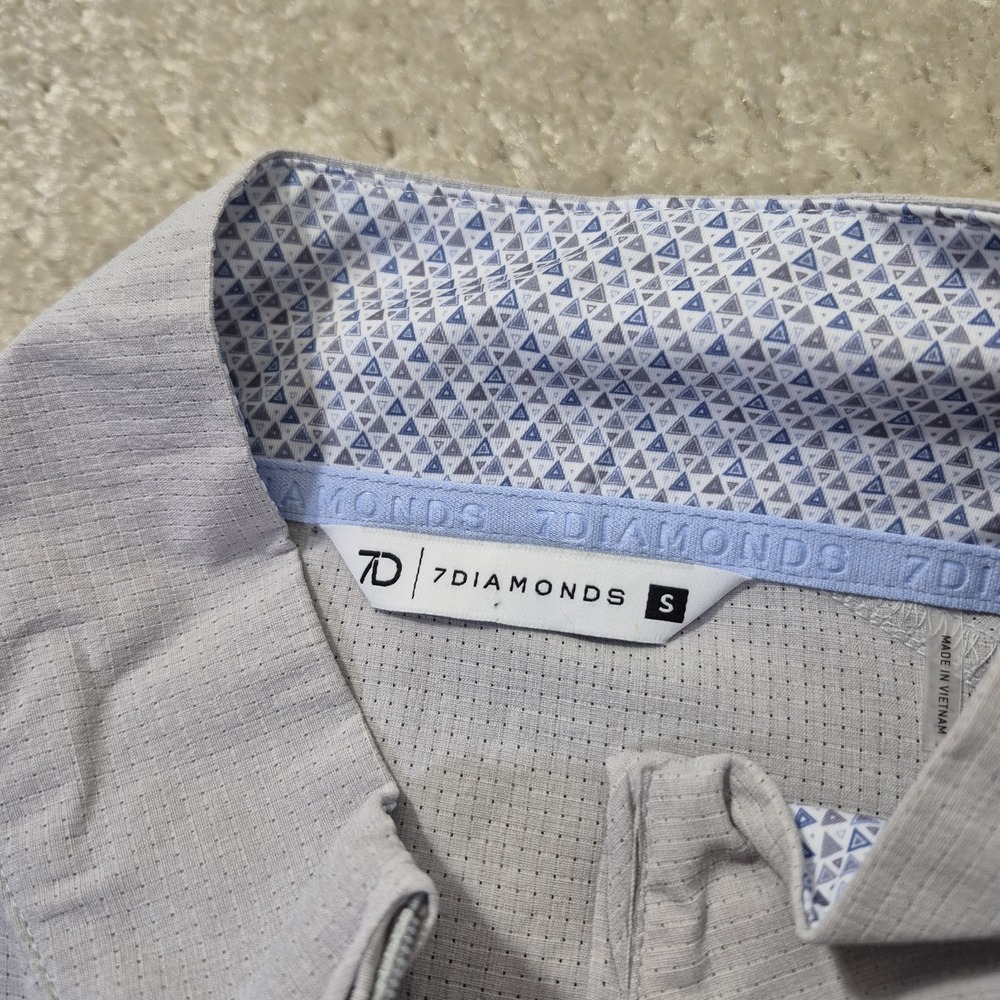 7 Diamonds Oxygenate 1/4 Zip Top Mens Small Gray Performance Stretch Golf New - Picture 5 of 10